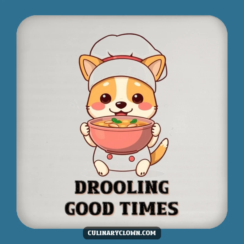 Funny Dog Chef Coasters (Set of 4): Protect Surfaces with Cute Canine Style, Perfect Funny Gift!