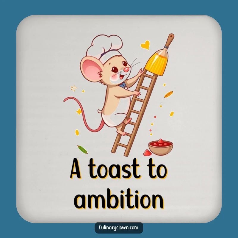 Funny Mouse Chef Coaster: Protect Surfaces with Culinary Courage