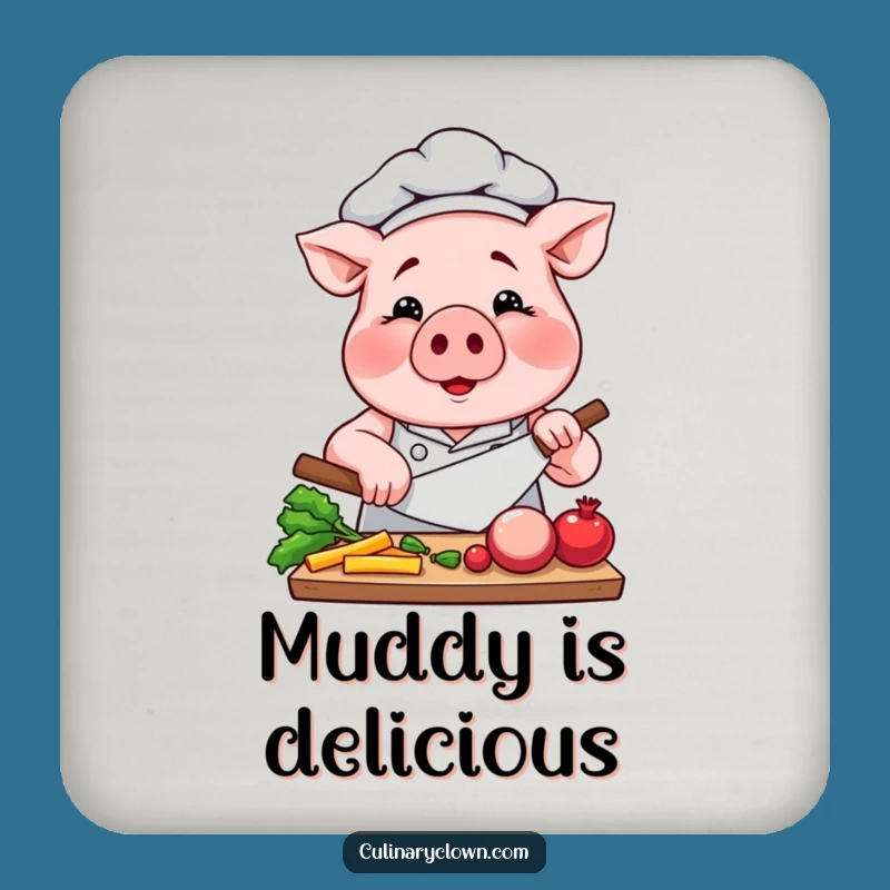 Funny Pig Chef Coasters (Set of 4): Protect Surfaces with Focused Porker Style, Perfect Funny Gift!