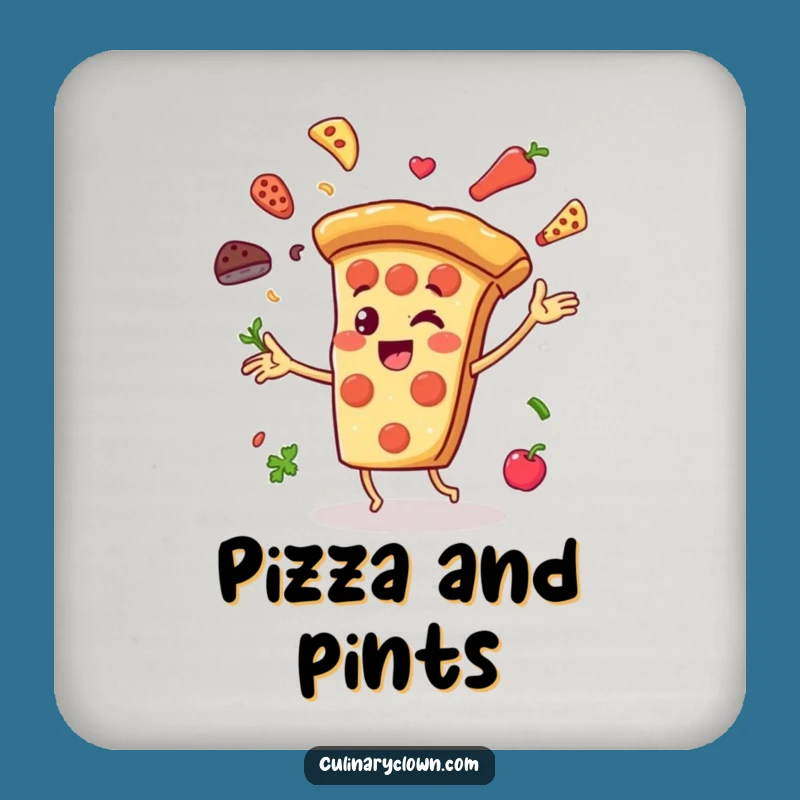 Funny Pizza Coasters: Protect Surfaces with Juggling Style, a Cute Funny Gift!
