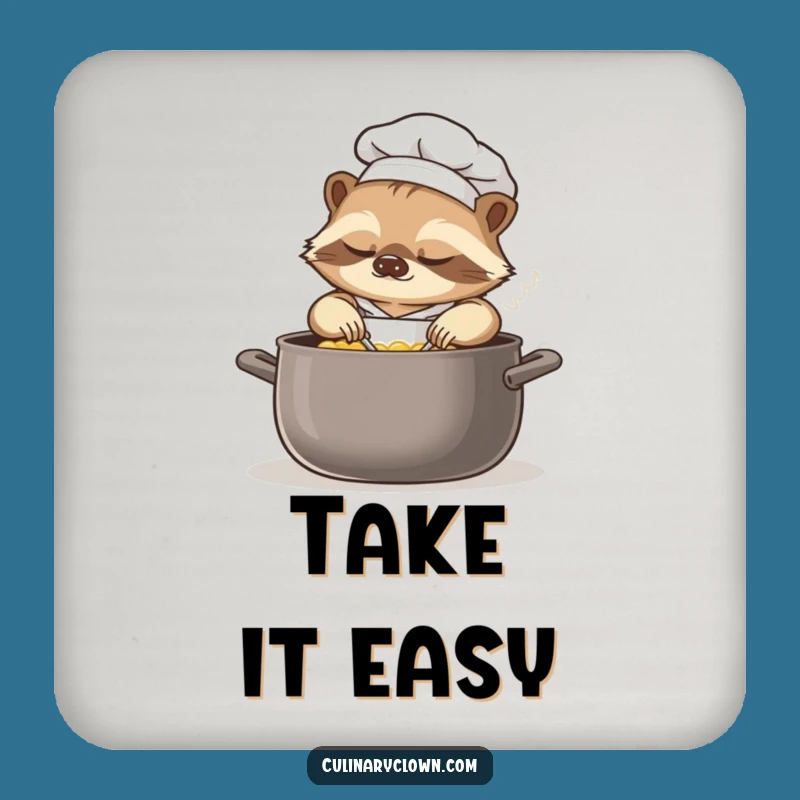 Funny Sloth Chef Coaster: Protect Surfaces Slowly, Gift