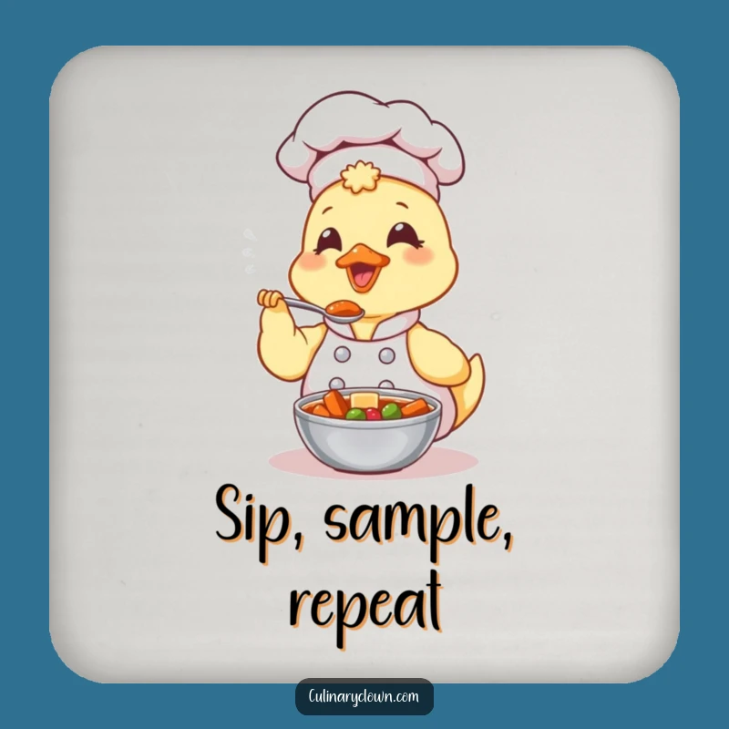 Funny Kawaii Duck Chef Coaster: Cute Stew Tasting Protector, Perfect Funny Gift for Tables