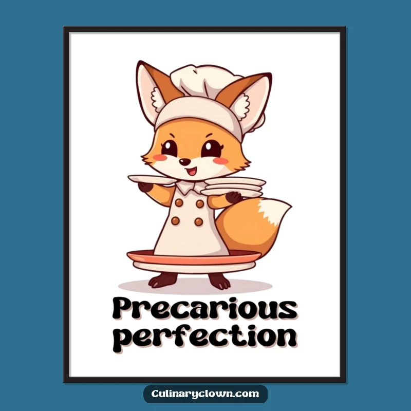 Funny Fox Chef Poster: Hilarious Wall Art for Kitchen Decor
