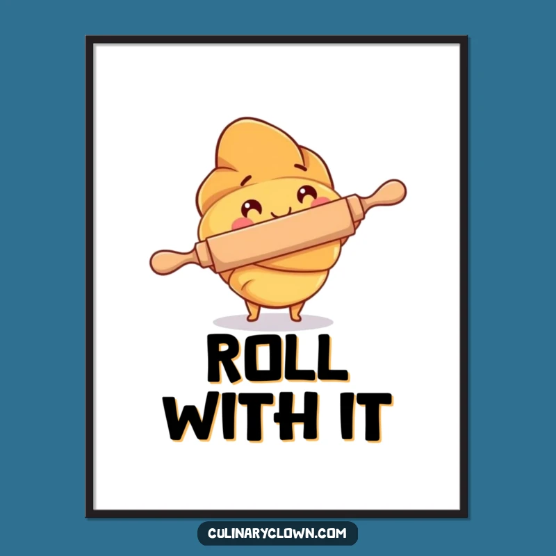 Funny Croissant Baker Poster: Add Whimsical Baking Art to Your Kitchen Decor