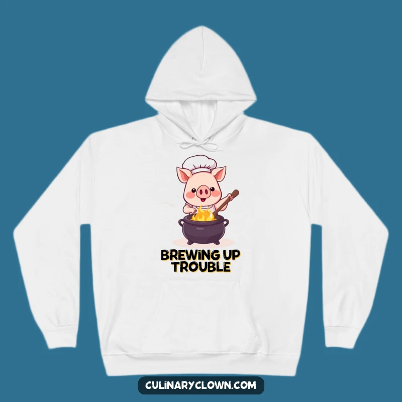 Cozy Funny Kawaii Pig Chef Cauldron Hoodie: Warmth and Whimsy in Every Stitch
