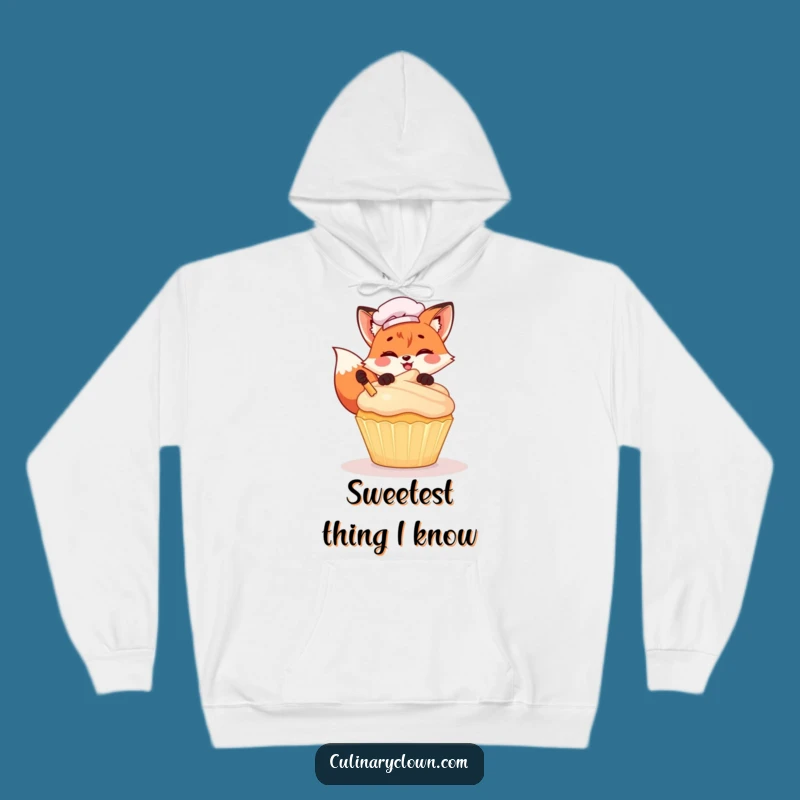Cozy Funny Kawaii Fox Chef Hoodie: Cute Cupcake Decorating Sweaty, Perfect Funny Gift