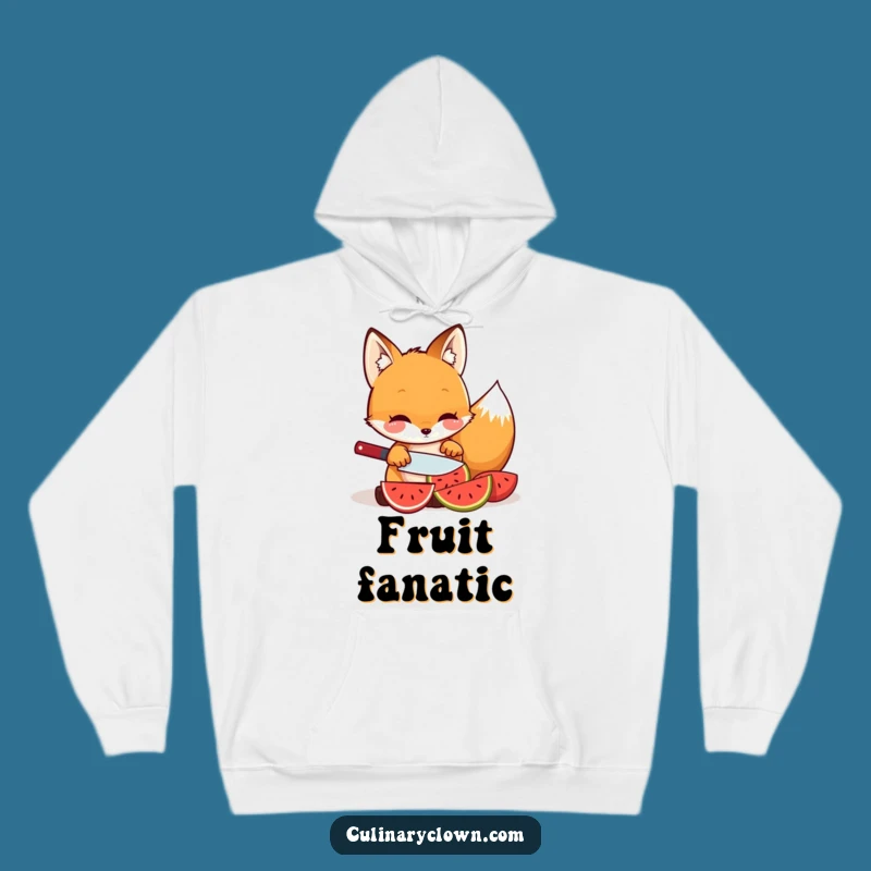 Funny Kawaii Fox Fruit Slicing Hoodie - Cozy & Hilarious Healthy Apparel