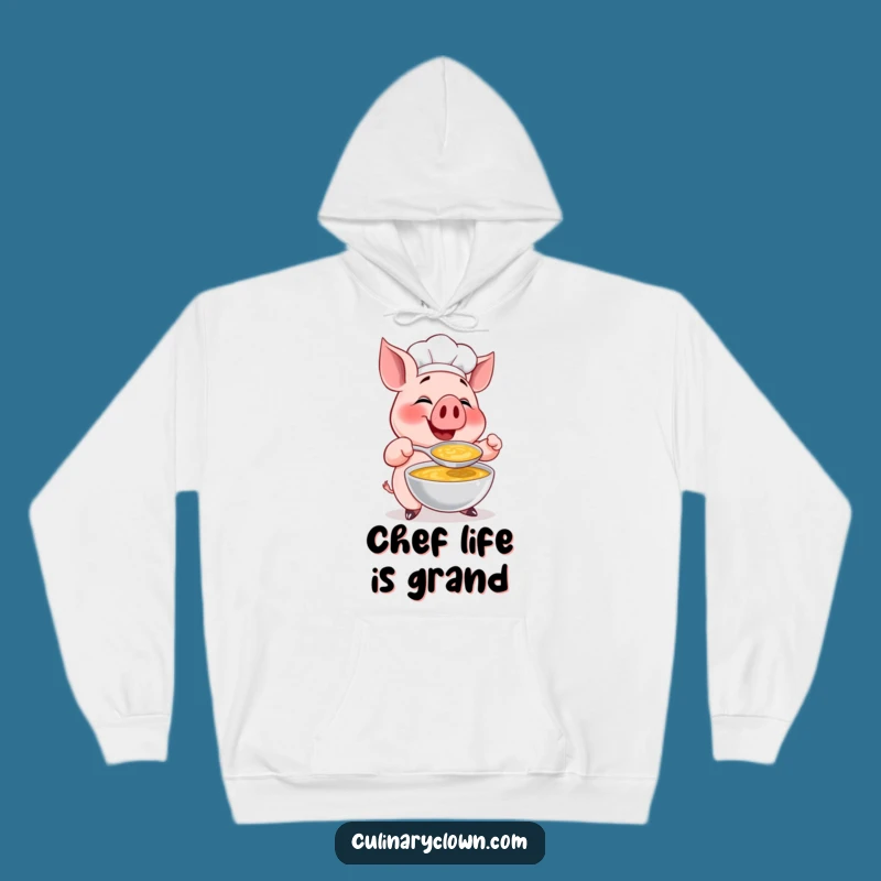 Funny Pig Chef Soup Hoodie: Cozy Chef Character Sweatshirt for Foodies