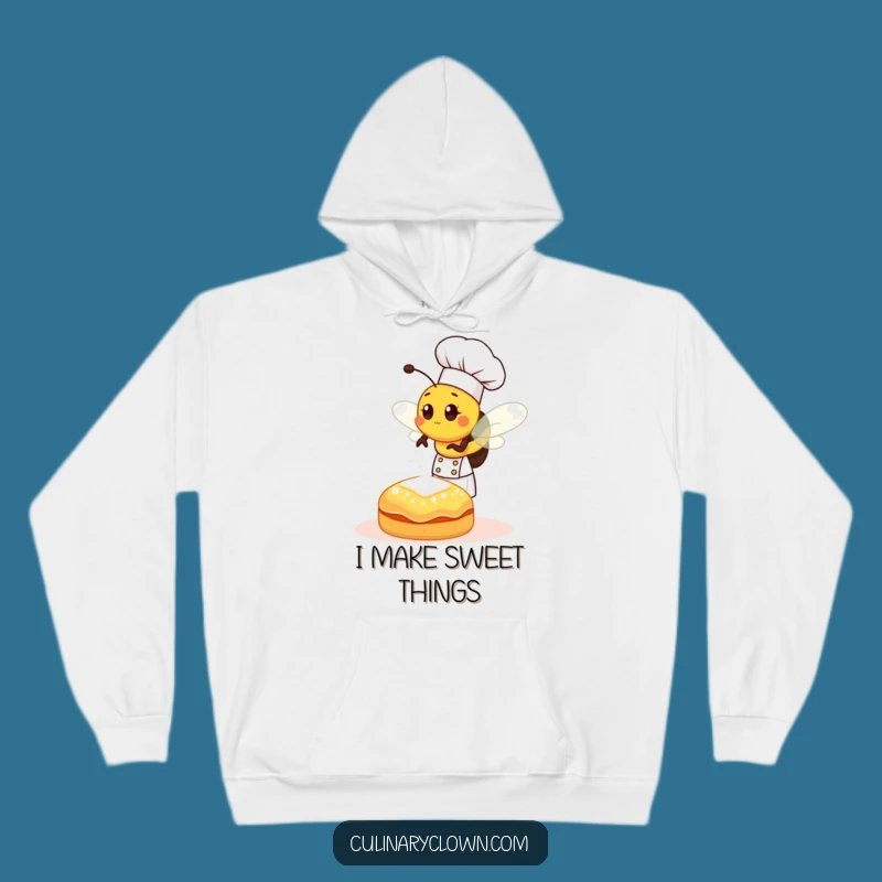 Cozy Funny Bee Chef Sprinkling Sugar Hoodie: Warmth and Sweetness Guaranteed