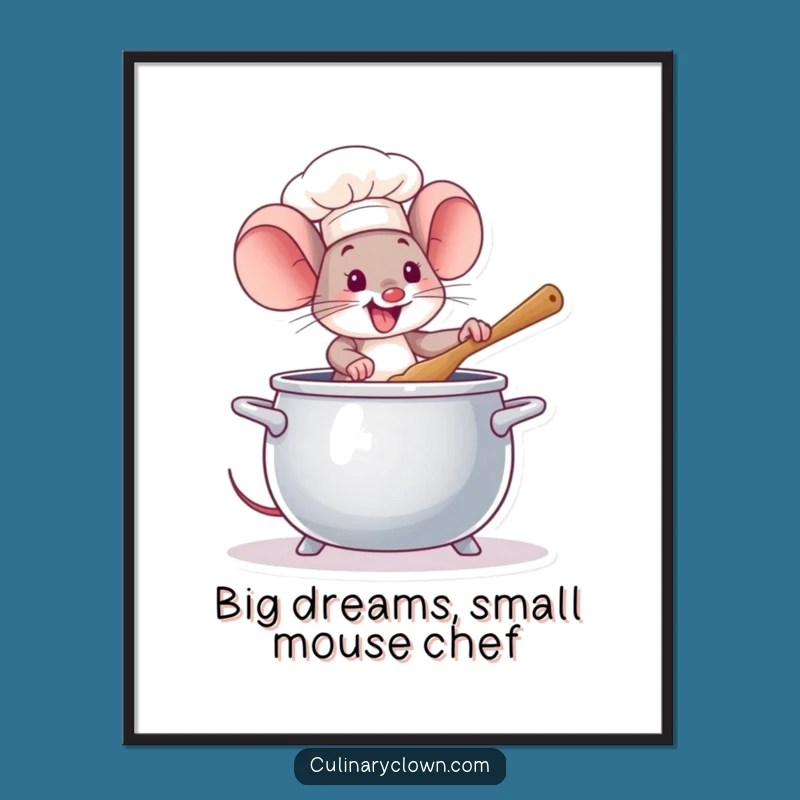 Free Printable Mouse Chef Wall Art - Funny Downloadable Decor for Foodies
