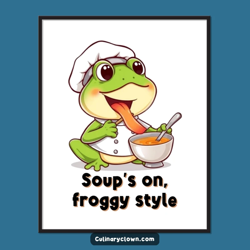 Free Printable Frog Chef Wall Art - Funny Downloadable Kitchen Decor
