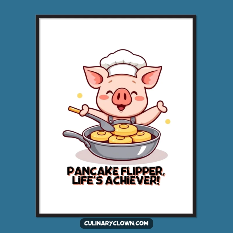 Free Printable Kawaii Pig Chef Wall Art - Funny Downloadable Decor for Happy Spaces
