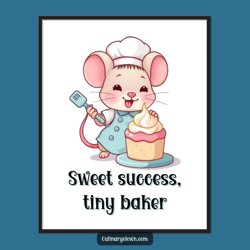 Free Printable Mouse Chef Wall Art - Funny Kawaii Downloadable Decor for Kitchens