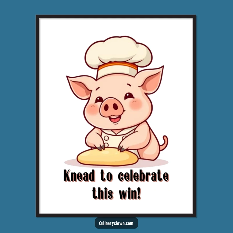 Free Printable Funny Wall Art: Whimsical Pig Chef Decor Download
