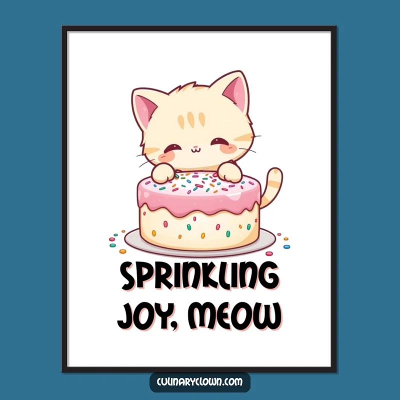Free Printable Cat Cake Decorating Wall Art - Funny Kitchen