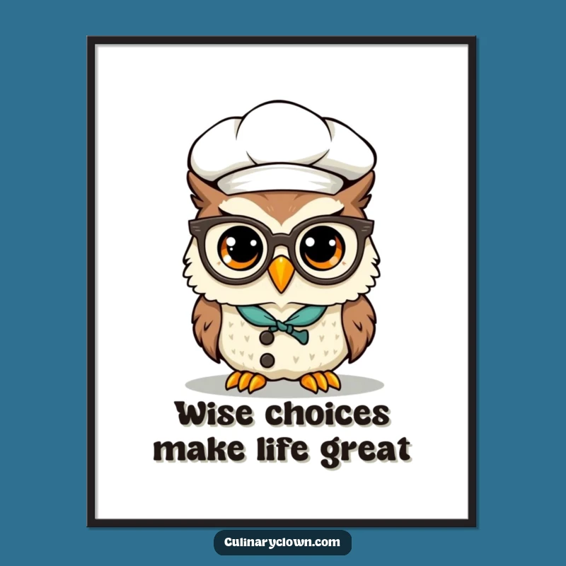 Free Printable Wall Art: Wise Owl Chef Downloadable Decor for Your Kitchen