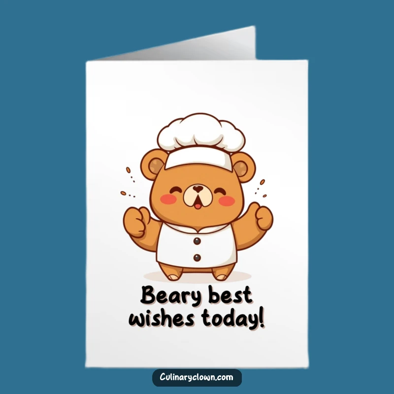 Free Printable Birthday Card: Bear Chef Seasoning, Hilarious Downloadable Gift for a Flavorful Celebration