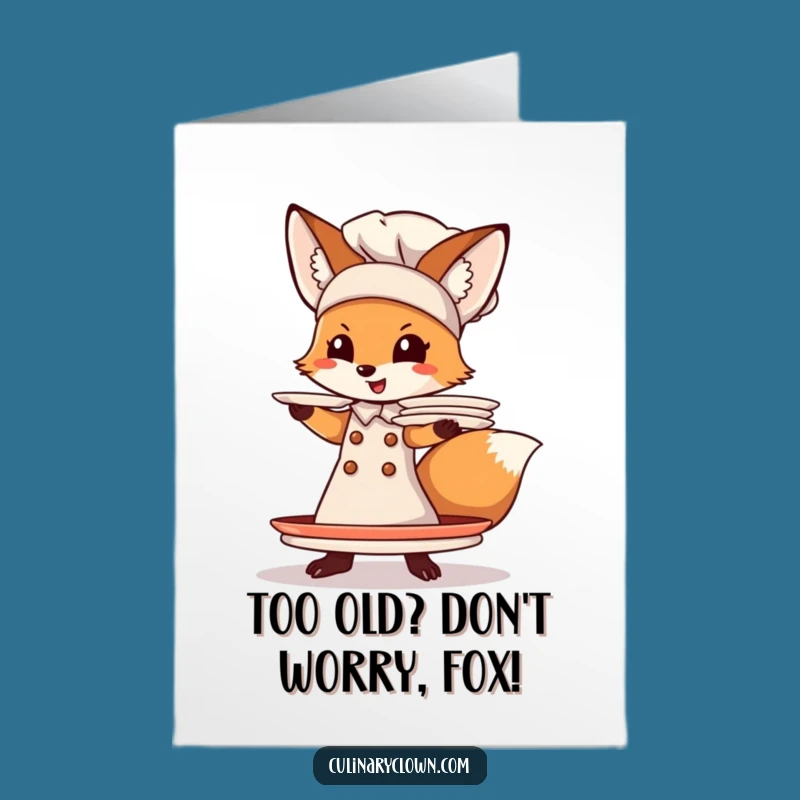Free Printable Fox Chef Birthday Card - Funny Downloadable Gift for Foodies