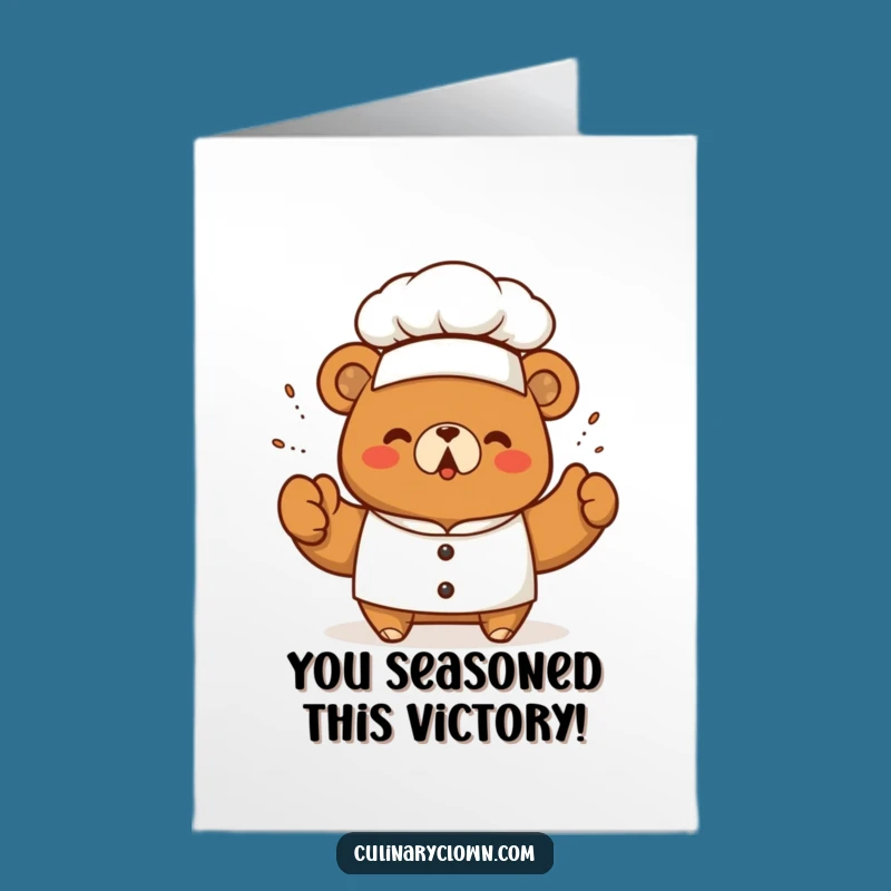 Free Printable Congrats Card: Bear Chef Seasoning, Joyful Downloadable Gift for a Delicious Success