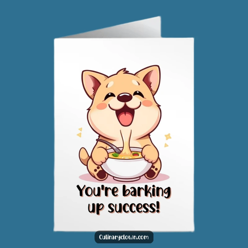 Free Printable Congrats Card: Dog's Soup Celebration - Hilarious Achievement