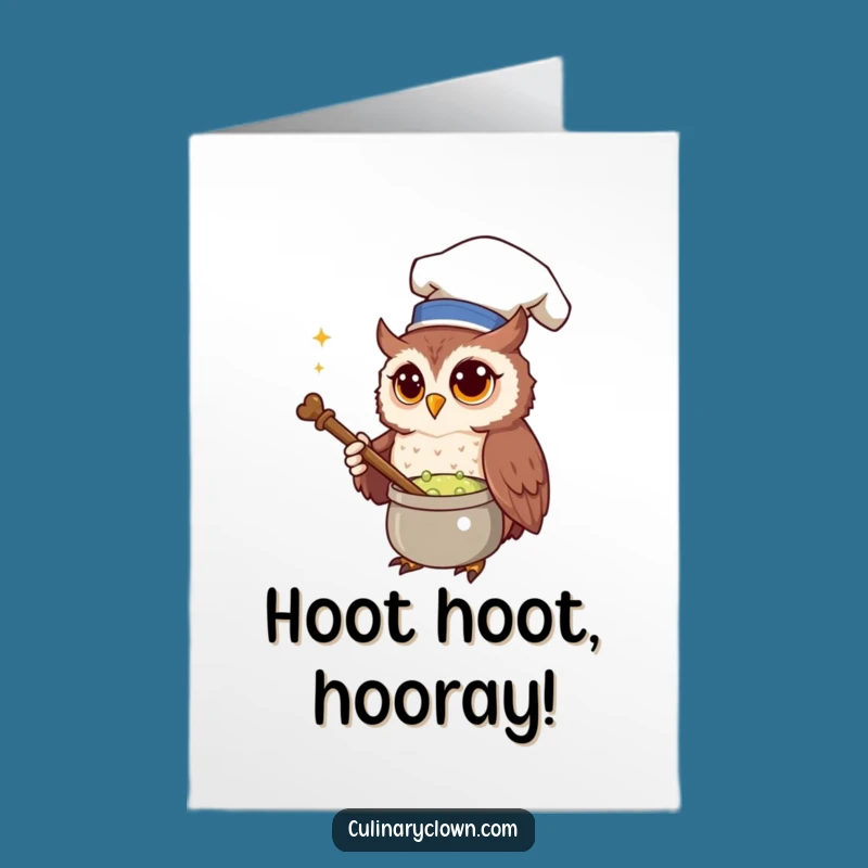 Free Printable Congrats Card: Owl Chef's Potion for Your Success Downloadable