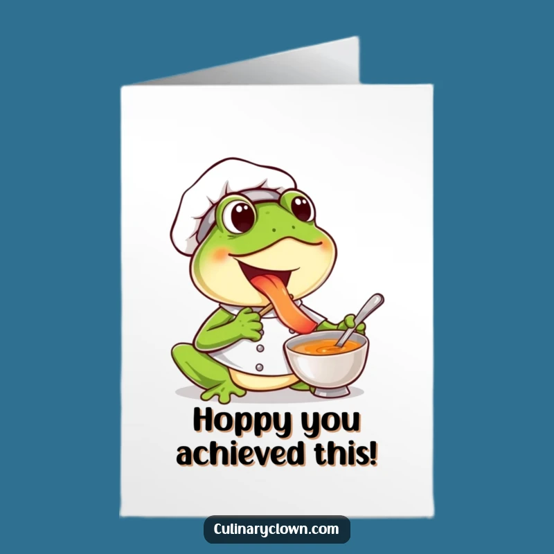 Free Printable Frog Chef Congratulations Card - Funny Downloadable Celebration Greeting