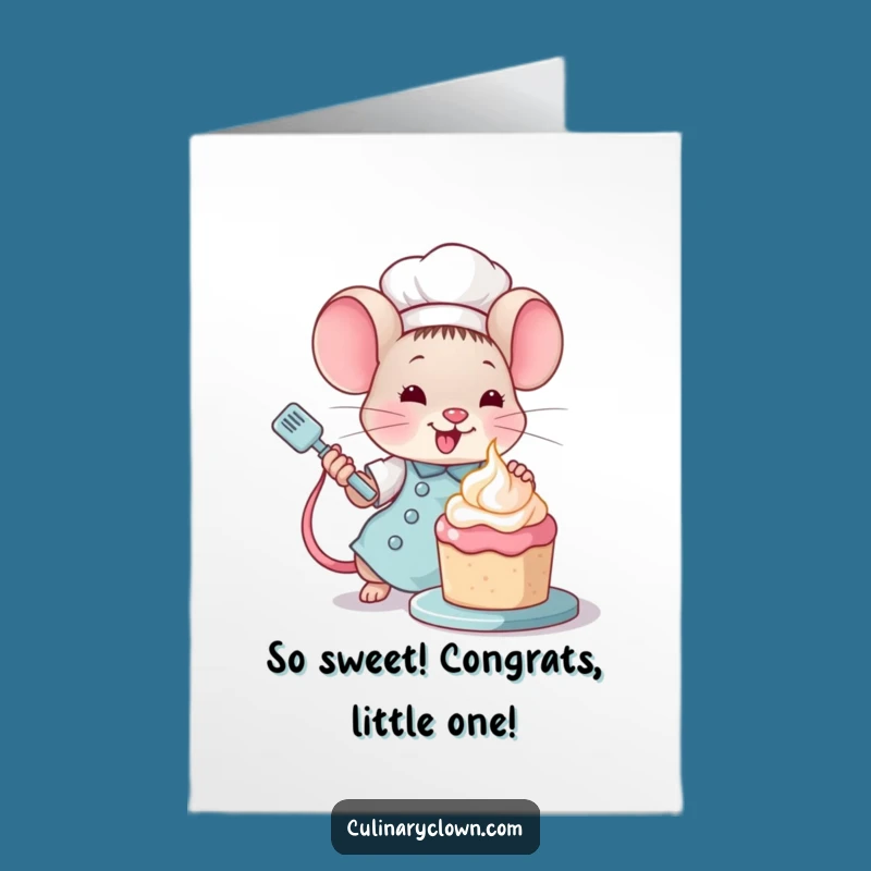 Free Printable Mouse Chef Congratulations Card - Funny Downloadable Gift for Bakers