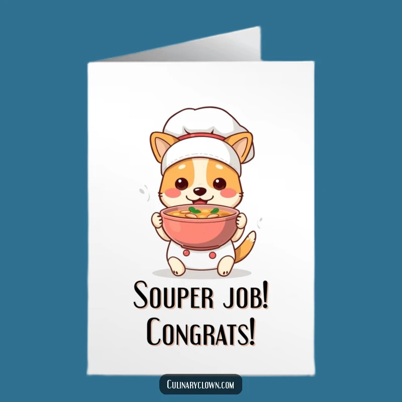 Free Printable Dog Chef 'Congrats' Card - Downloadable & Print at Home Fun