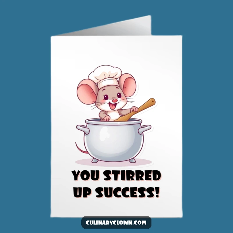 Free Printable Mouse Chef Congrats Card - Funny Downloadable Gift for Achievers