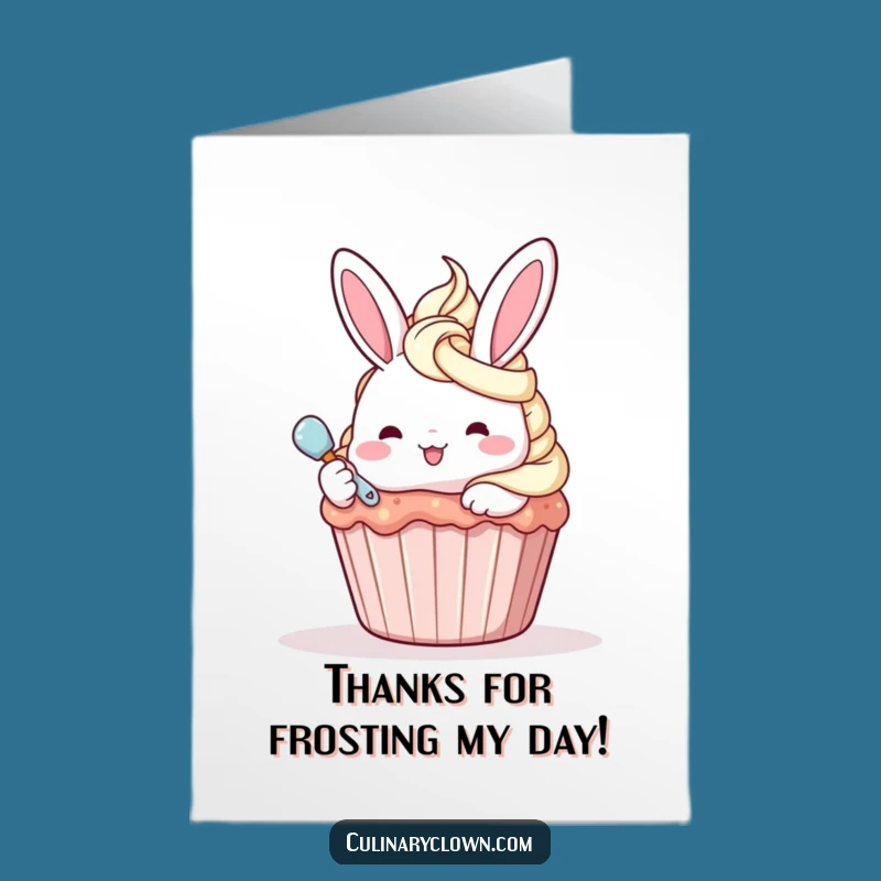 Free Printable Kawaii Bunny Thank You Card: Frosting Gratitude Downloadable!