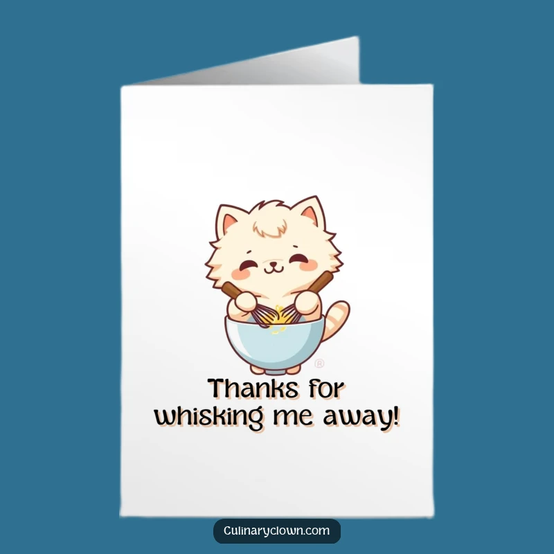 Free Printable Kawaii Cat Thank You Card: Whisking Gratitude Downloadable!