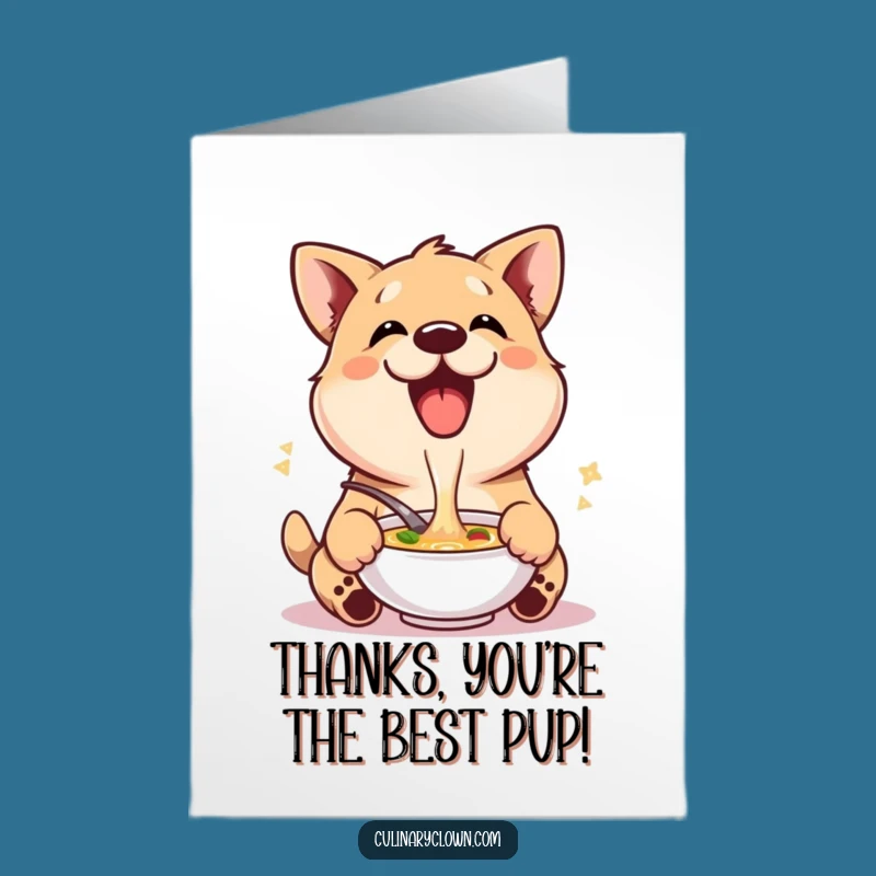 Free Printable Thank You Card: Dog's Soup Splash - Funny Gratitude