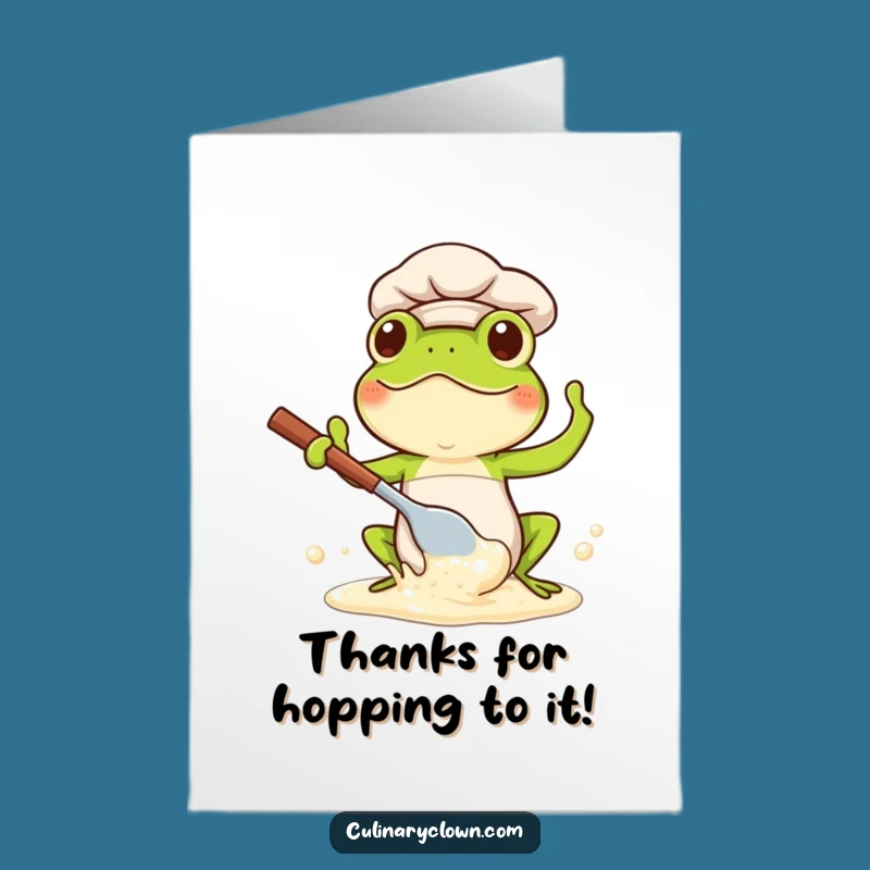 Free Printable Thank You Frog Chef Card - Funny Downloadable Gift for Bakers