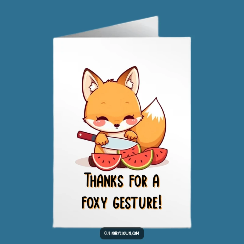 Free Printable Kawaii Fox Thank You Card: Slicing Gratitude Downloadable!
