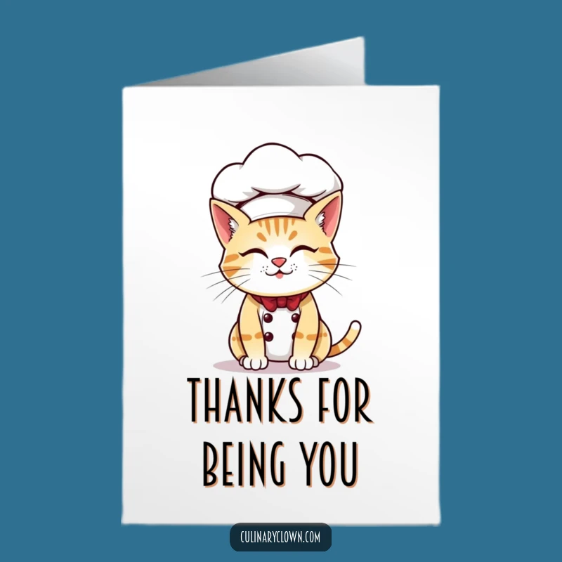 Free Printable Cat Chef Thank You Card: Hat Trick Thanks Downloadable