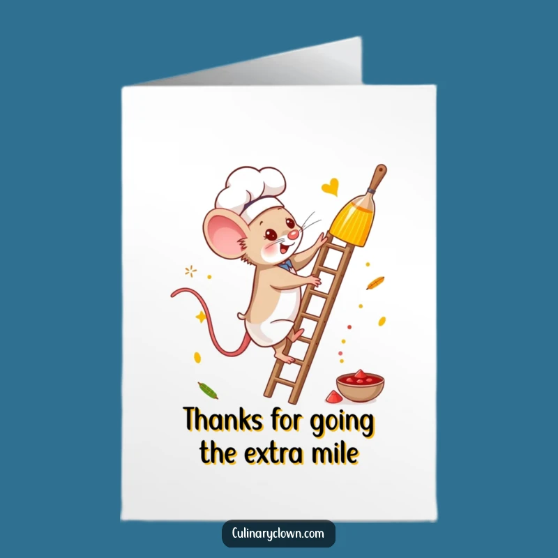 Free Printable Mouse Chef Thank You Card - Humorous Downloadable Appreciation