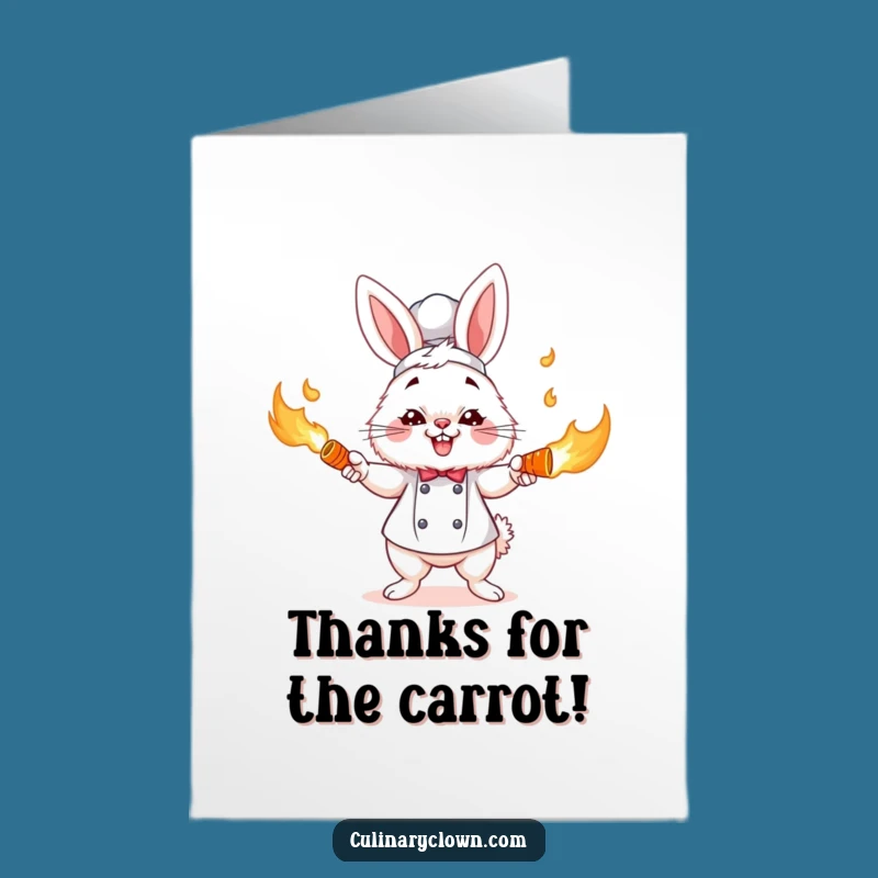 Free Printable Thank You Card: Thanks for the Heat, Bunny Chef!