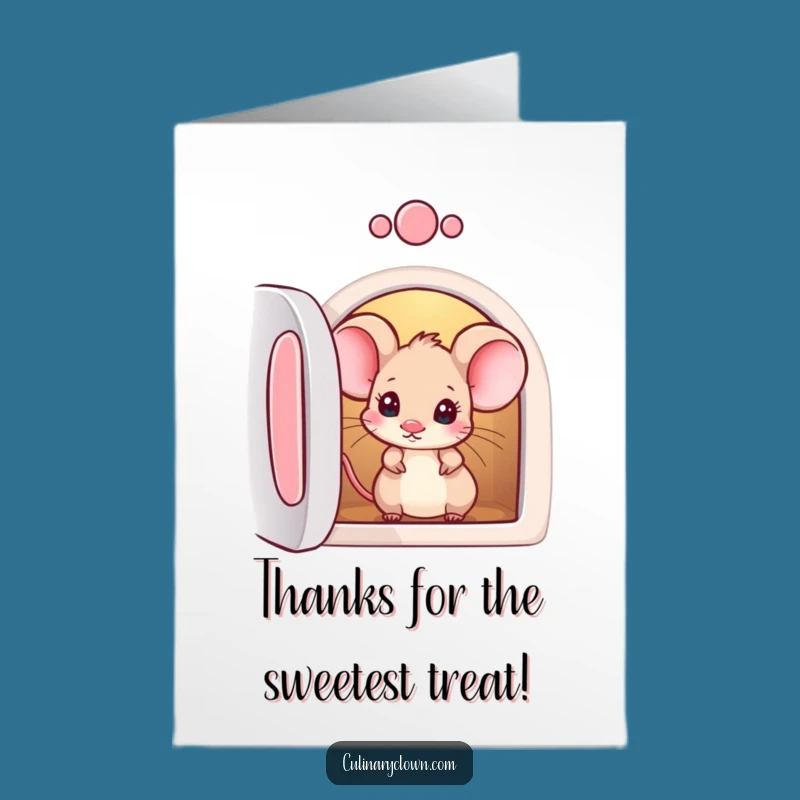 Free Printable Thank You Card: Mouse Oven Peek - Funny Gratitude