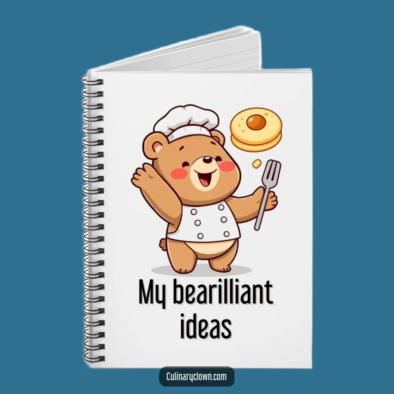 Funny Bear Chef Notebook Breakfast Ideas Chef Journal Pancake Toss