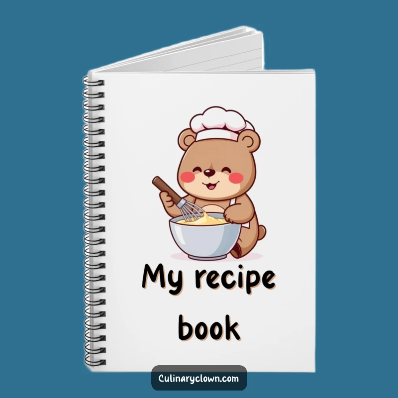 Funny Bear Chef Whisking Notebook: Baker's Journal, Cheerful Notes