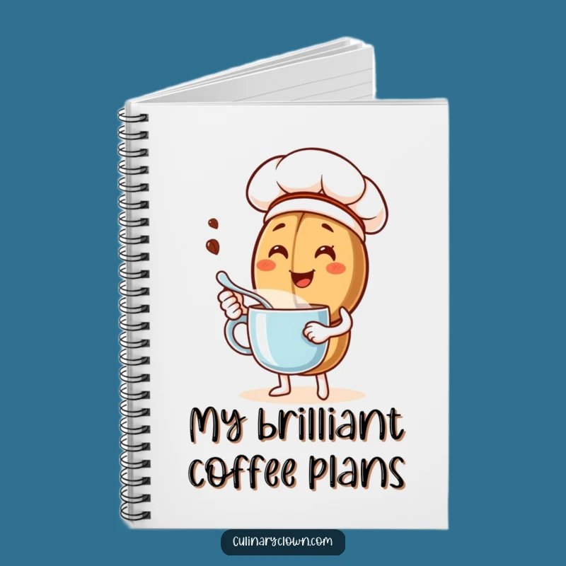 Funny Coffee Bean Chef Notebook: Jot Down Ideas with Caffeine-Fueled Joy