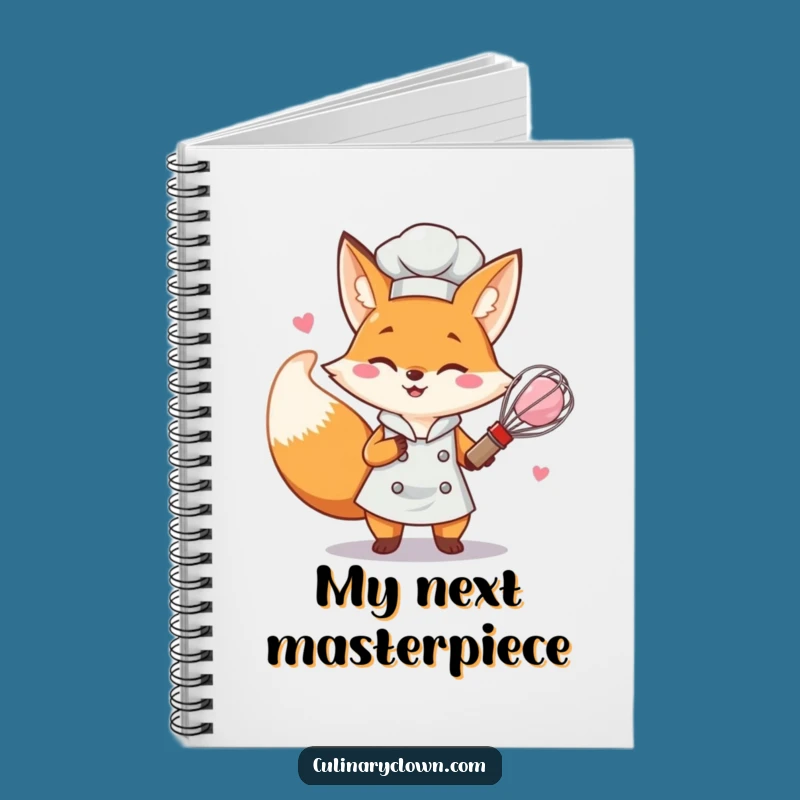 Funny Fox Chef Notebook - Whisking Ideas - Journal Gift For Bakers