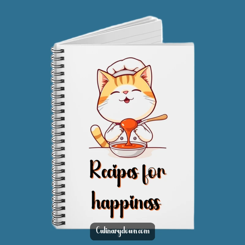 Funny Kawaii Cat Chef Notebook - Giggling Gourmet Journal for Recipes