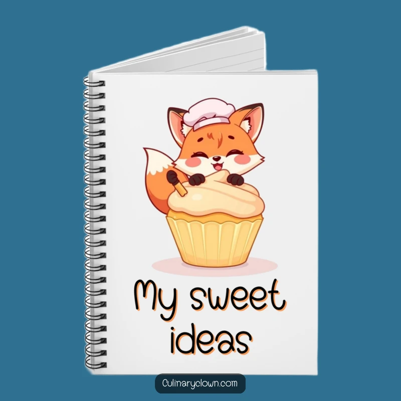 Funny Kawaii Fox Chef Notebook: Cute Cupcake Decorating Journal, Perfect Funny Gift