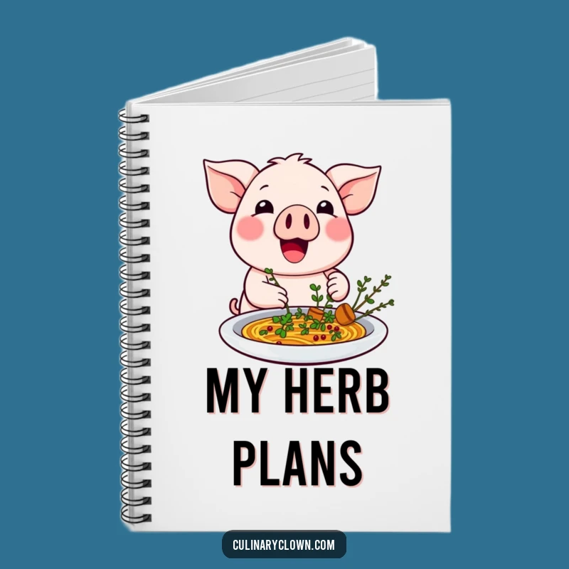 Funny Kawaii Pig Garnishing Dish Notebook - Hilarious Journal for Recipes