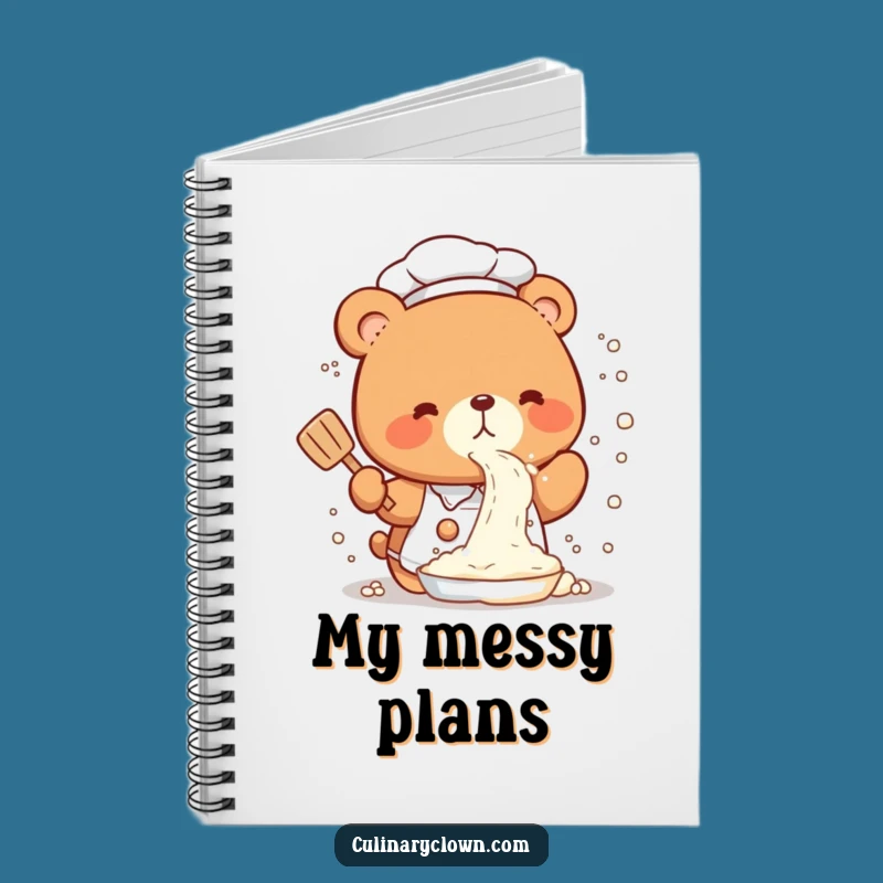 Funny Kawaii Bear Chef Flour Notebook: Jot Down Kitchen Plans