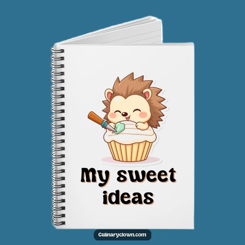 Funny Hedgehog Frosting Notebook - Journal for Sweet Recipes