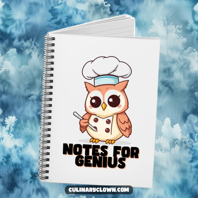 Funny Kawaii Owl Chef Notebook: Adorable owl chef writing, perfect for culinary notes and ideas.