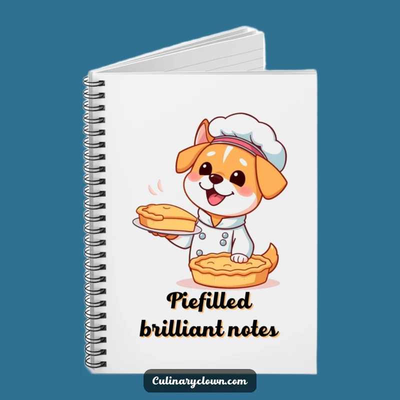 Funny Kawaii Dog Chef Notebook - Excited Baker Journal for Recipes