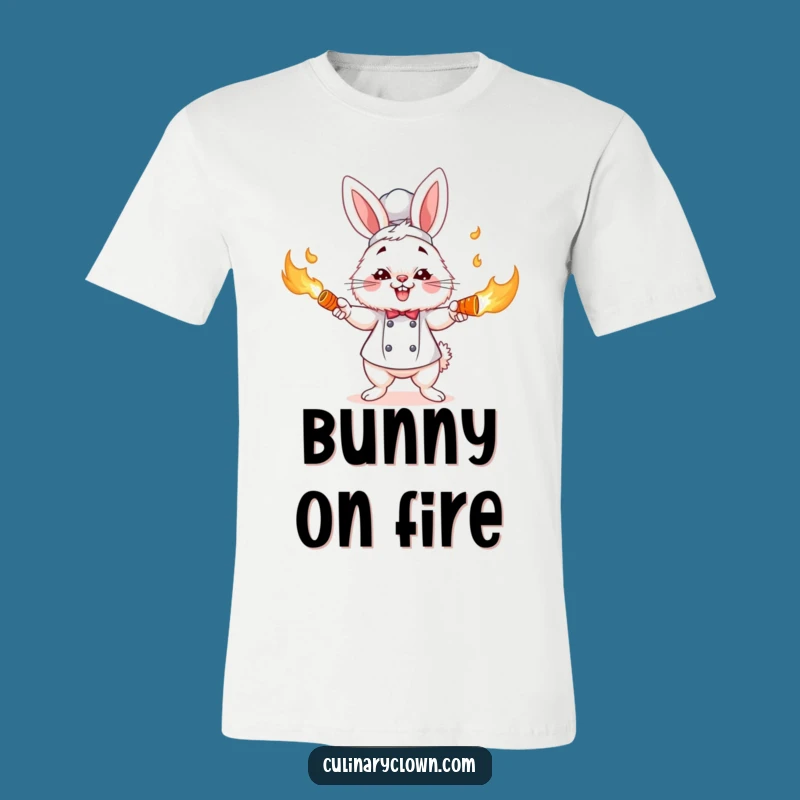 Funny Bunny Chef T-Shirt: Flaming Carrot Juggler Tee, Comical Chef Gift